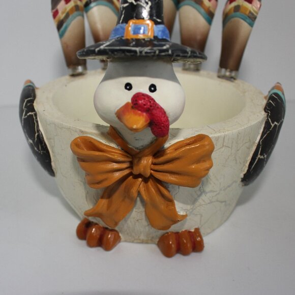 Thanksgiving Turkey Dip Resin Holder with Five Dip/Cheese Spreaders - Picture 2 of 13